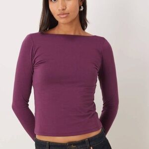 Abercrombie & Fitch Abercrombie & Fitch slash neck cowl back long sleeve XS